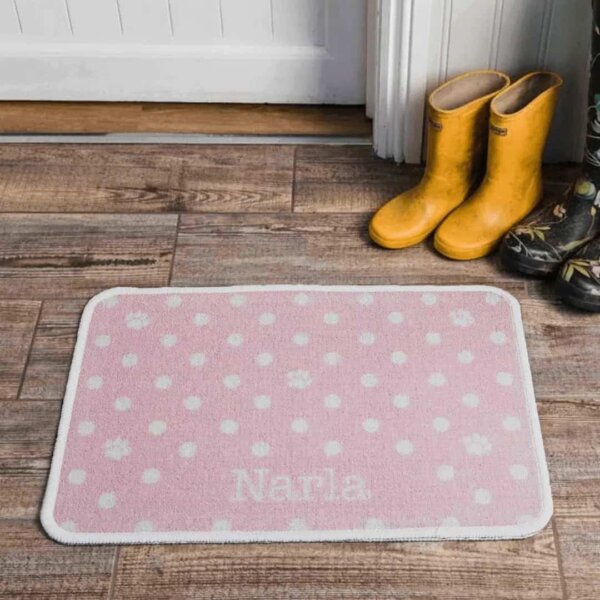 Personalised Food Mat Polka Dot Pink