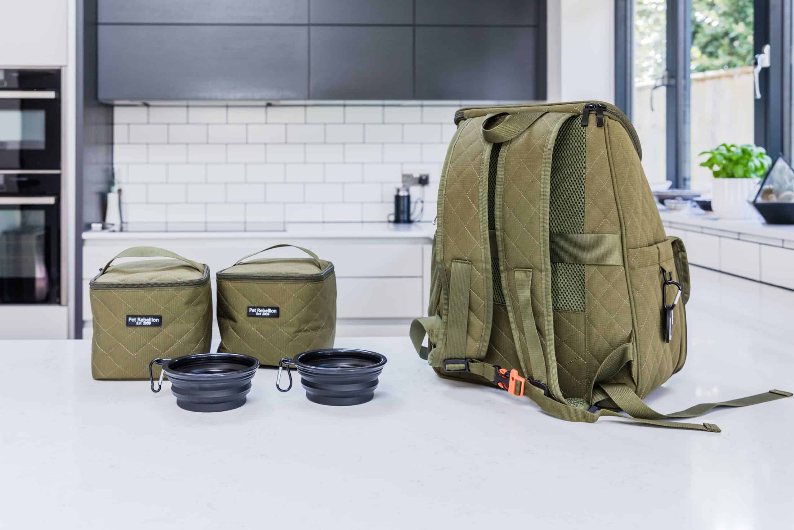 Pet Travel Bag / Backpack Set- Khaki - Image 7